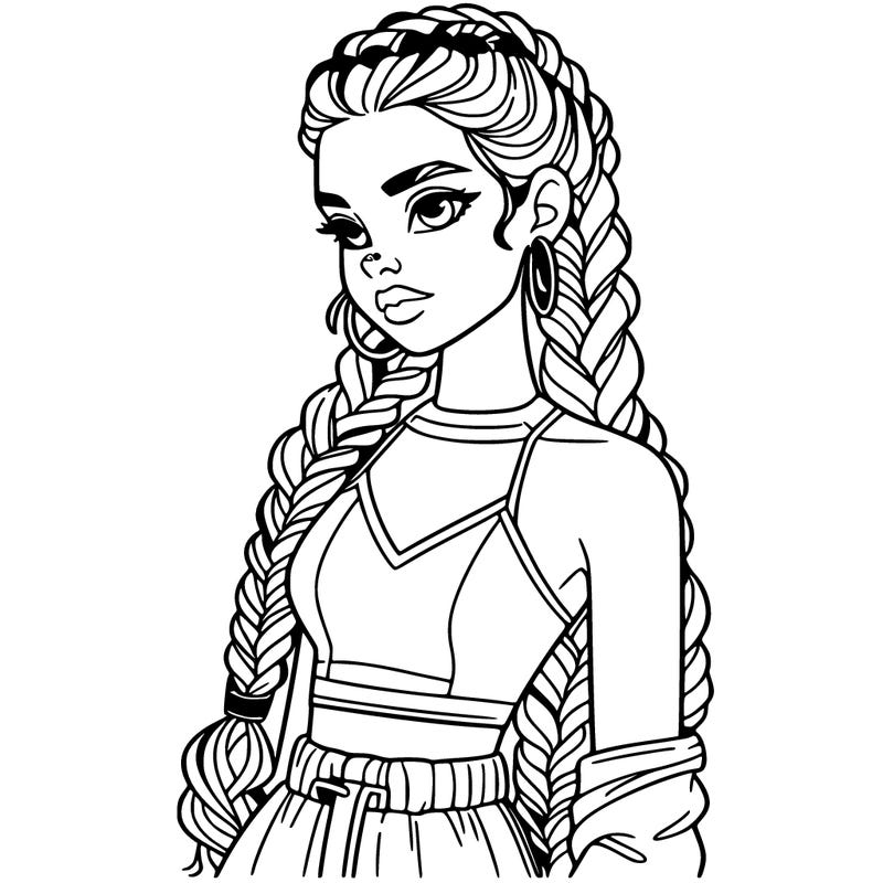 beautiful woman with braided hair crop top