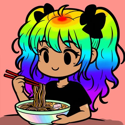 a girl eating ramen