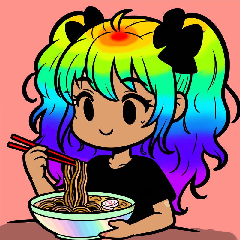 a girl eating ramen