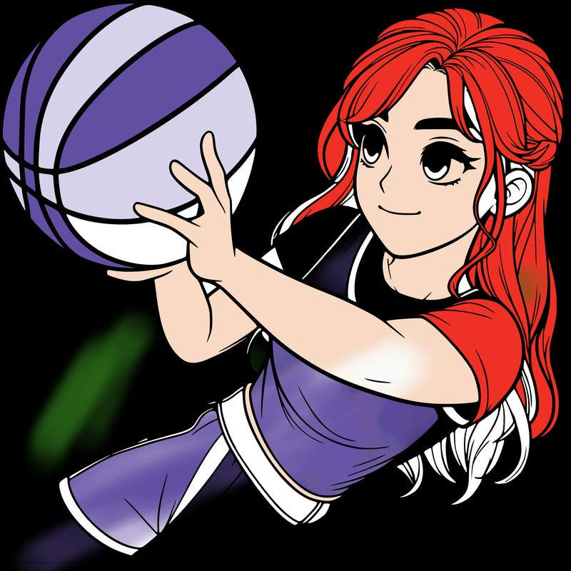 realistic girl playing basketball