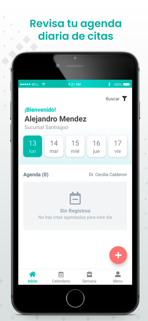 DENTIDESK APP - DENTIDESK app home screen showing a daily appointment schedule for a dentist