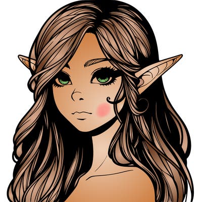 elf girl realistic dark fantasy