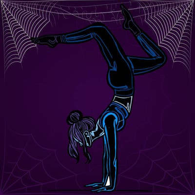 a woman doing a handstand