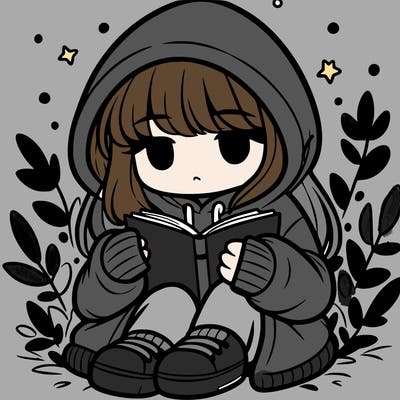 girl in oversized hoodie reading a book