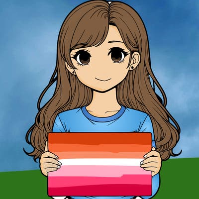 realistic girl holding a sign