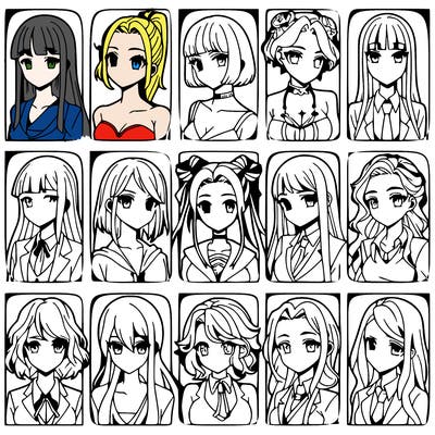 girls that look diffrent anime