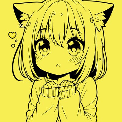 shy anime catgirl
