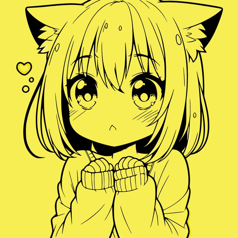 shy anime catgirl