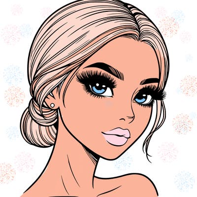 realistic girl with lashes