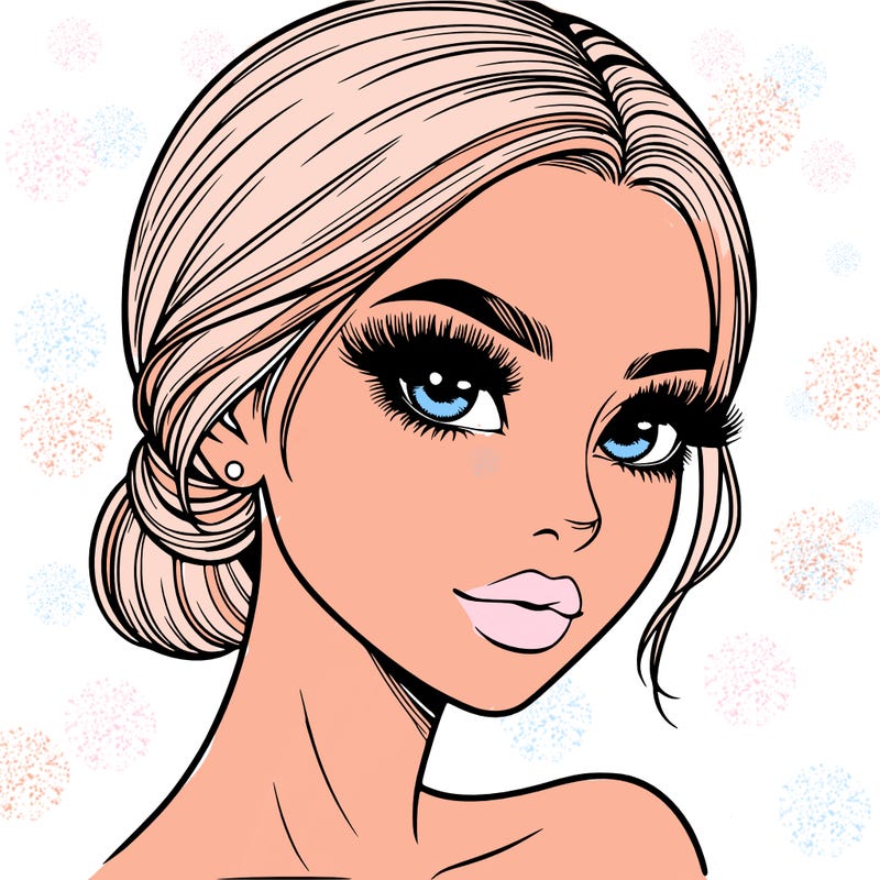 realistic girl with lashes