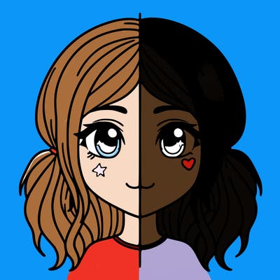 split girl just the face