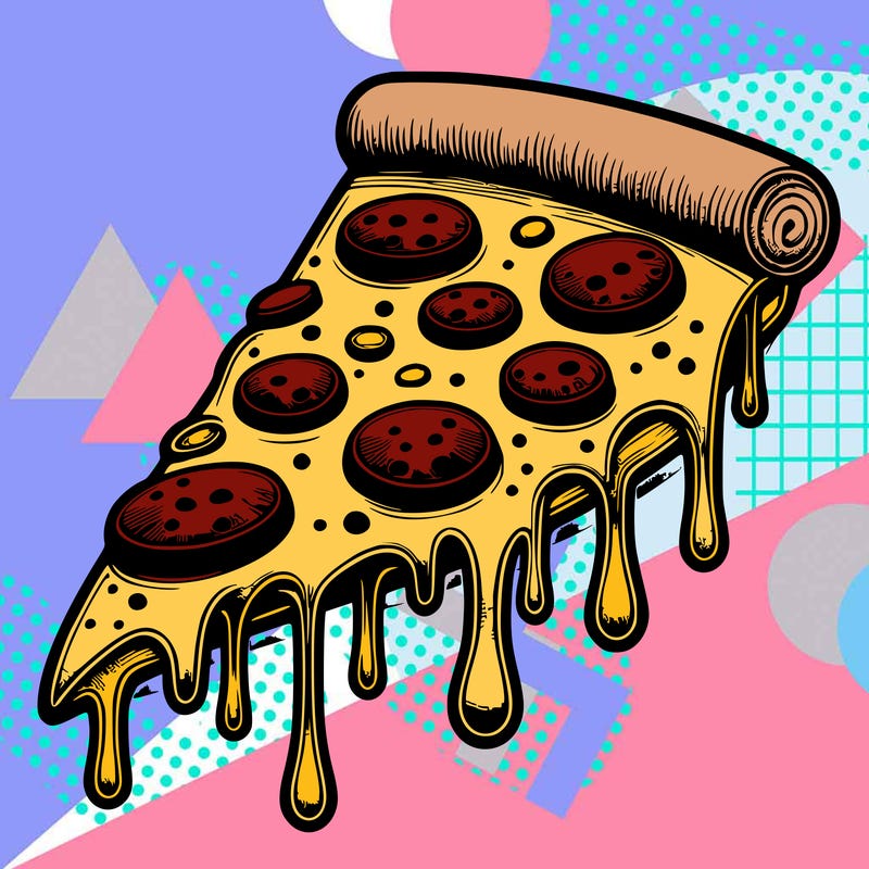 realistic drippy pizza slice