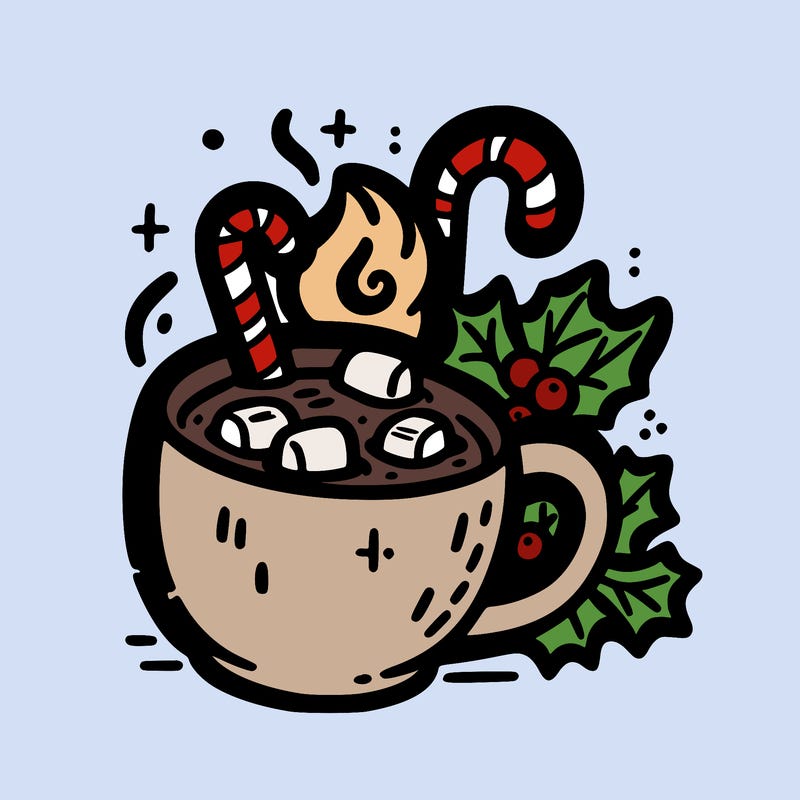 hot cup of cocoa christmas simple