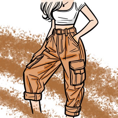 woman wearing cargo pants