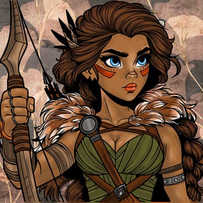 realistic mighty huntress