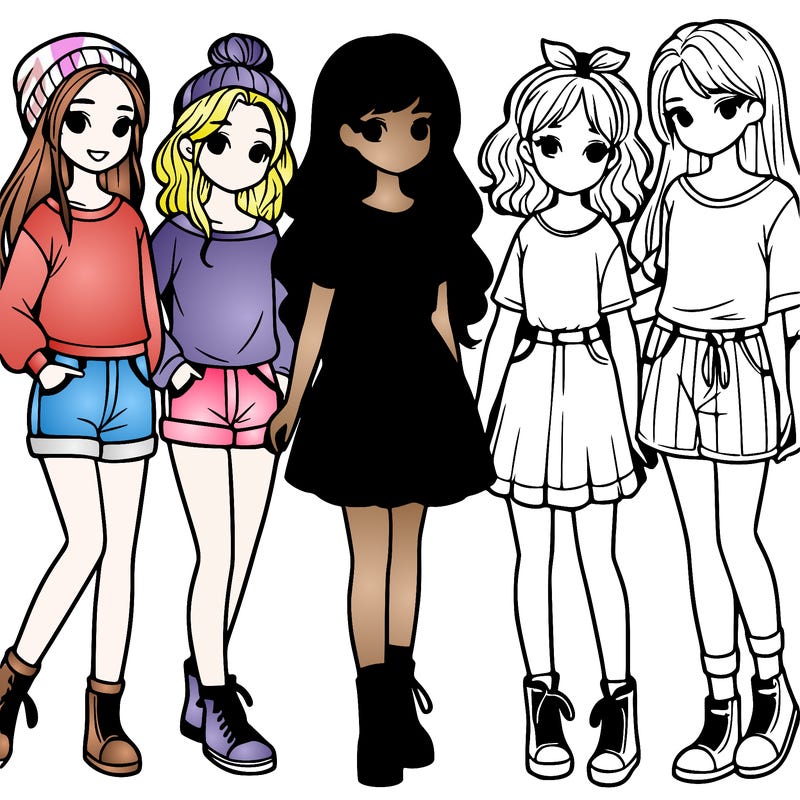 a group of five girls