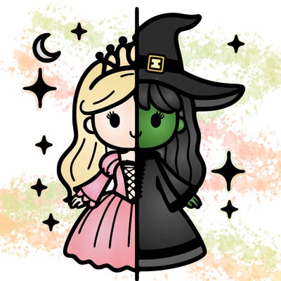 split princess and witch