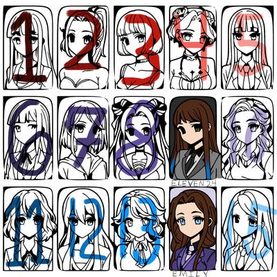 girls that look diffrent anime