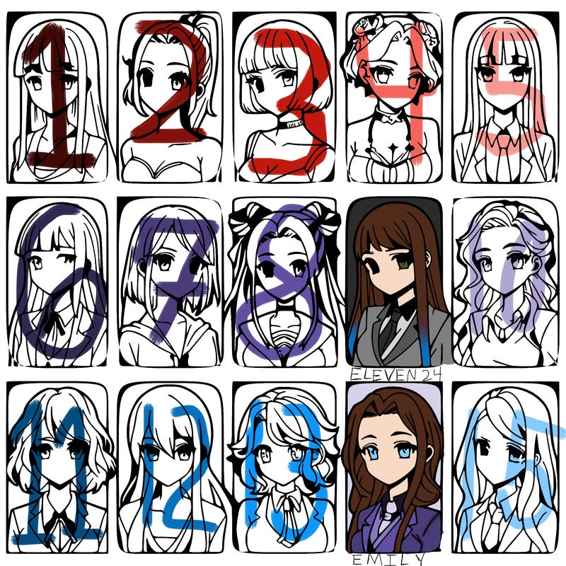 girls that look diffrent anime