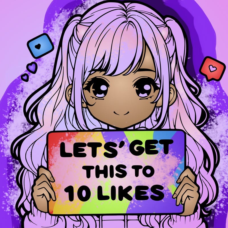 girl holding up sign that says let’s get this to 10 likes realistic