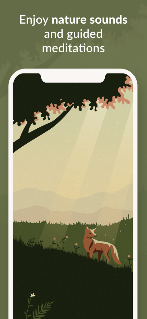 Wild Journey - Nature Sounds - Una hermosa ilustración de la naturaleza de un zorro en un bosque con rayos de sol