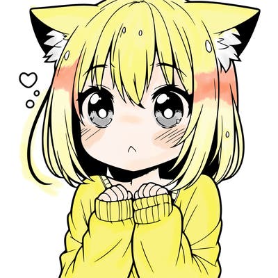 shy anime catgirl
