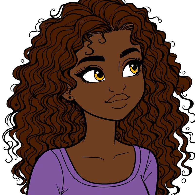 realistic girl with curly hair