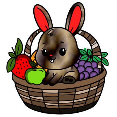 bunny in a fruit basket