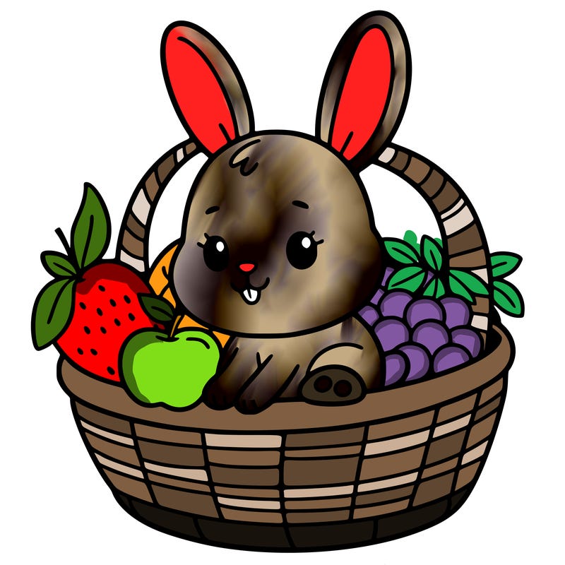 bunny in a fruit basket