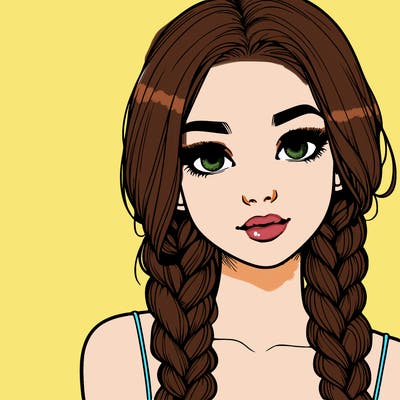 realistic girl with braids