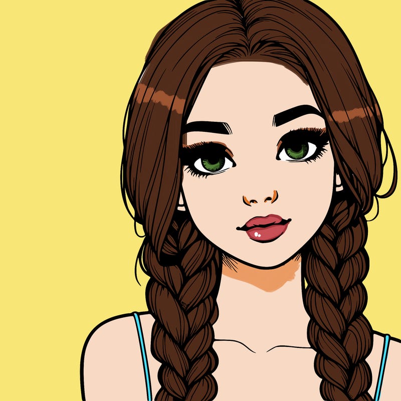realistic girl with braids