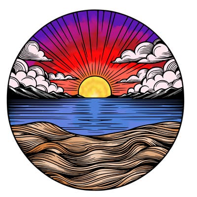 realistic sunset