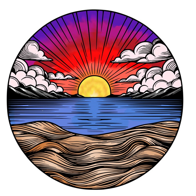 realistic sunset