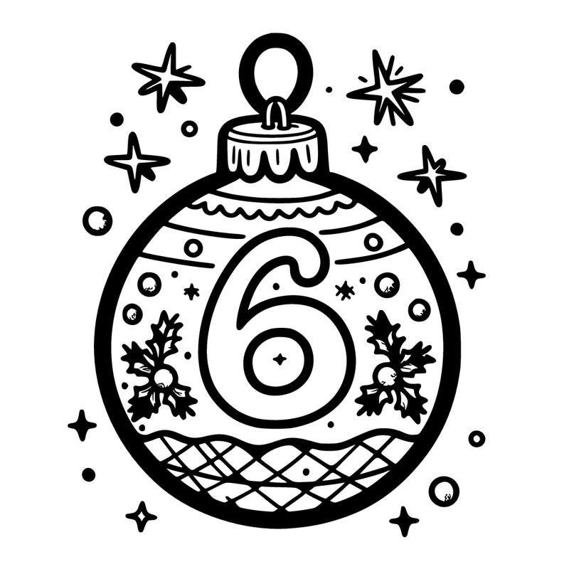 christmas ball with the number 6