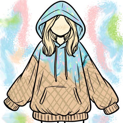 girl in oversized hoodie