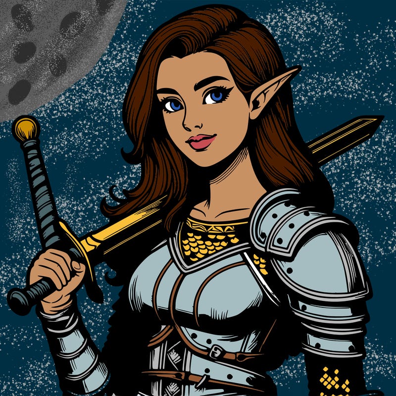 realistic elf girl warrior