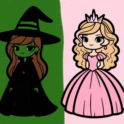 elphaba and glinda  from wicked