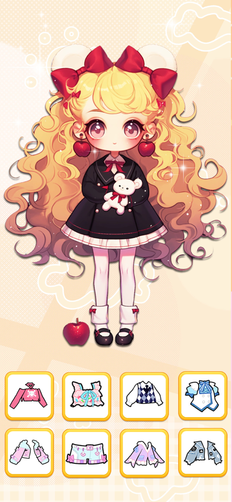 Doll Dress Up - Princess Games - Cute anime doll character in a fashion dress up game with clothing options