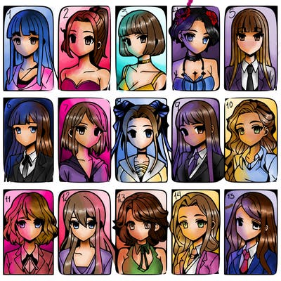 girls that look diffrent anime