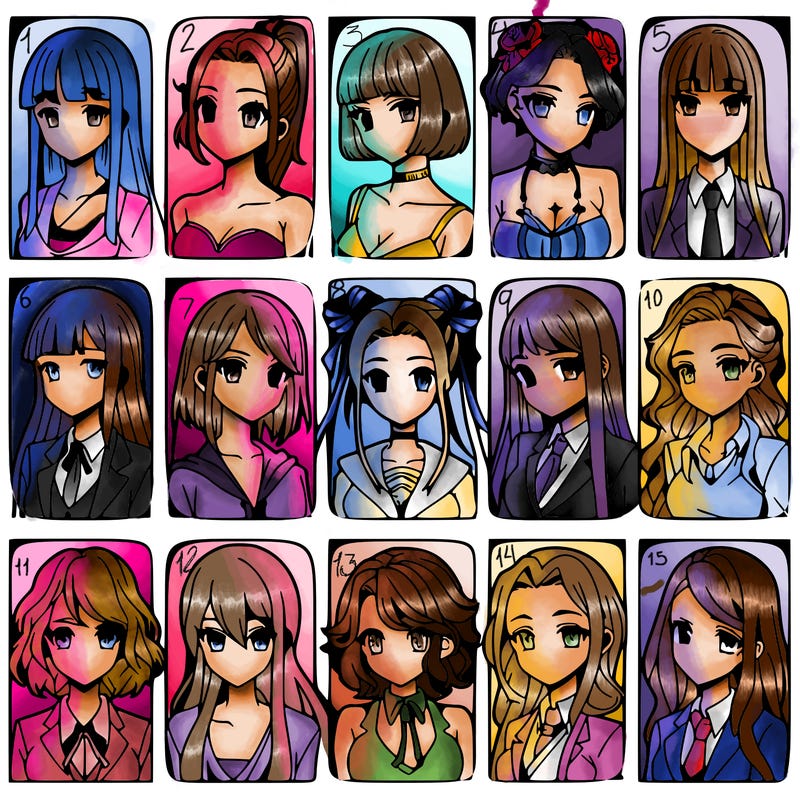 girls that look diffrent anime