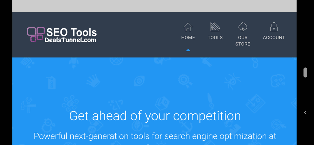 SEO Tools- Rank Quickly - Écran d'accueil de l'application mobile Outils SEO Classez-vous rapidement