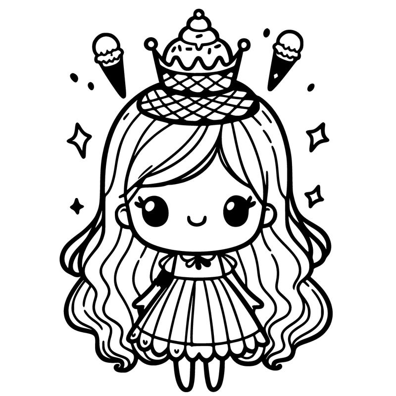 girl ice cream crown
