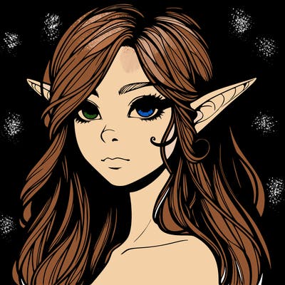 elf girl realistic dark fantasy
