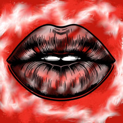 realistic mouth with lips