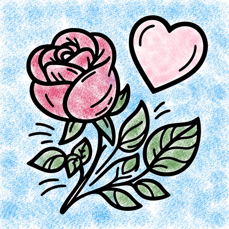 rose and heart