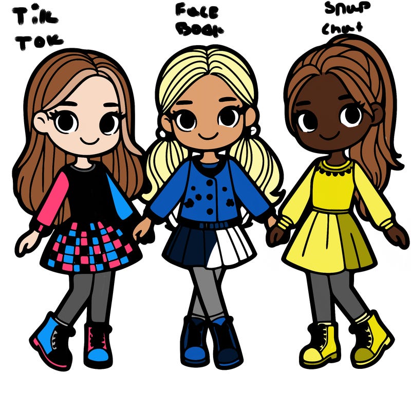 a group of three girls