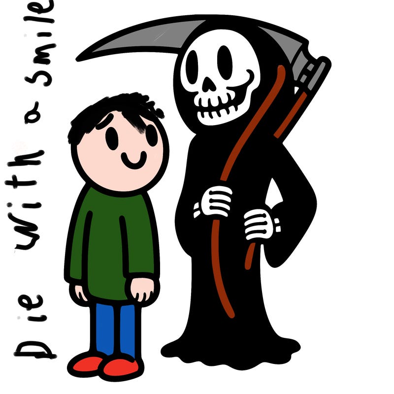 death and the unfortunate man who smiles