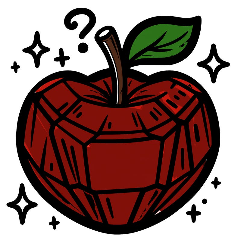 very shiny crystal apple