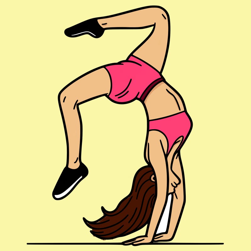 woman doing backflip