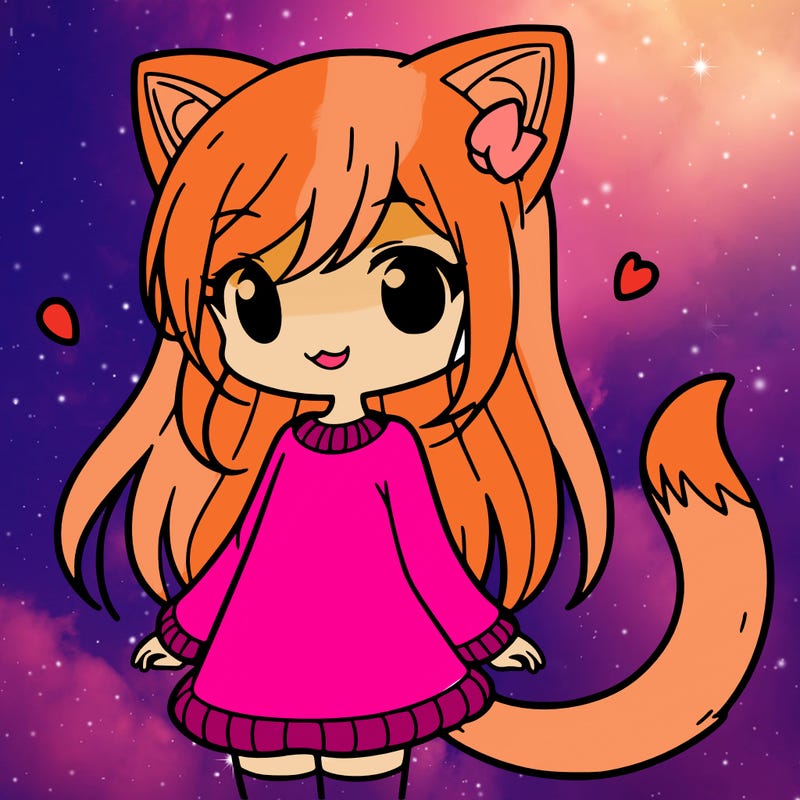 girl with cat ears and tail